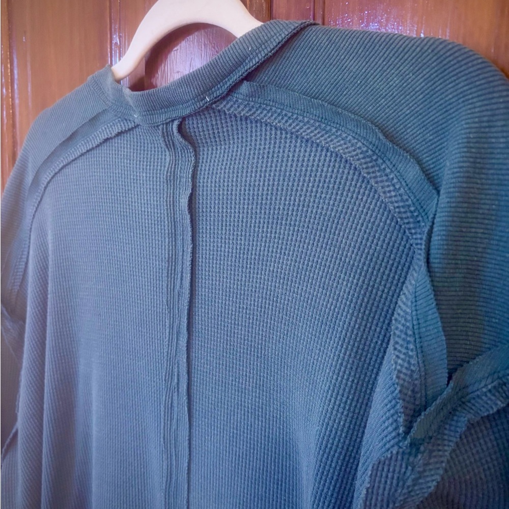 Three Bird Nest Oversized Long Sleeve Pullover in Forest Green - Picture 4 of 5